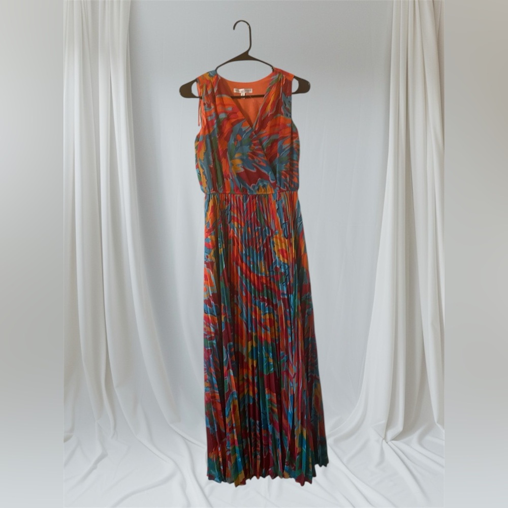 Sandra Darren Colorful Abstract Maxi Dress